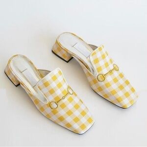 Suzanna Rae Vichy Mule Yellow Gingham Vamp Shoes 42 12